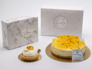 Tarta de maracuya y mango casero