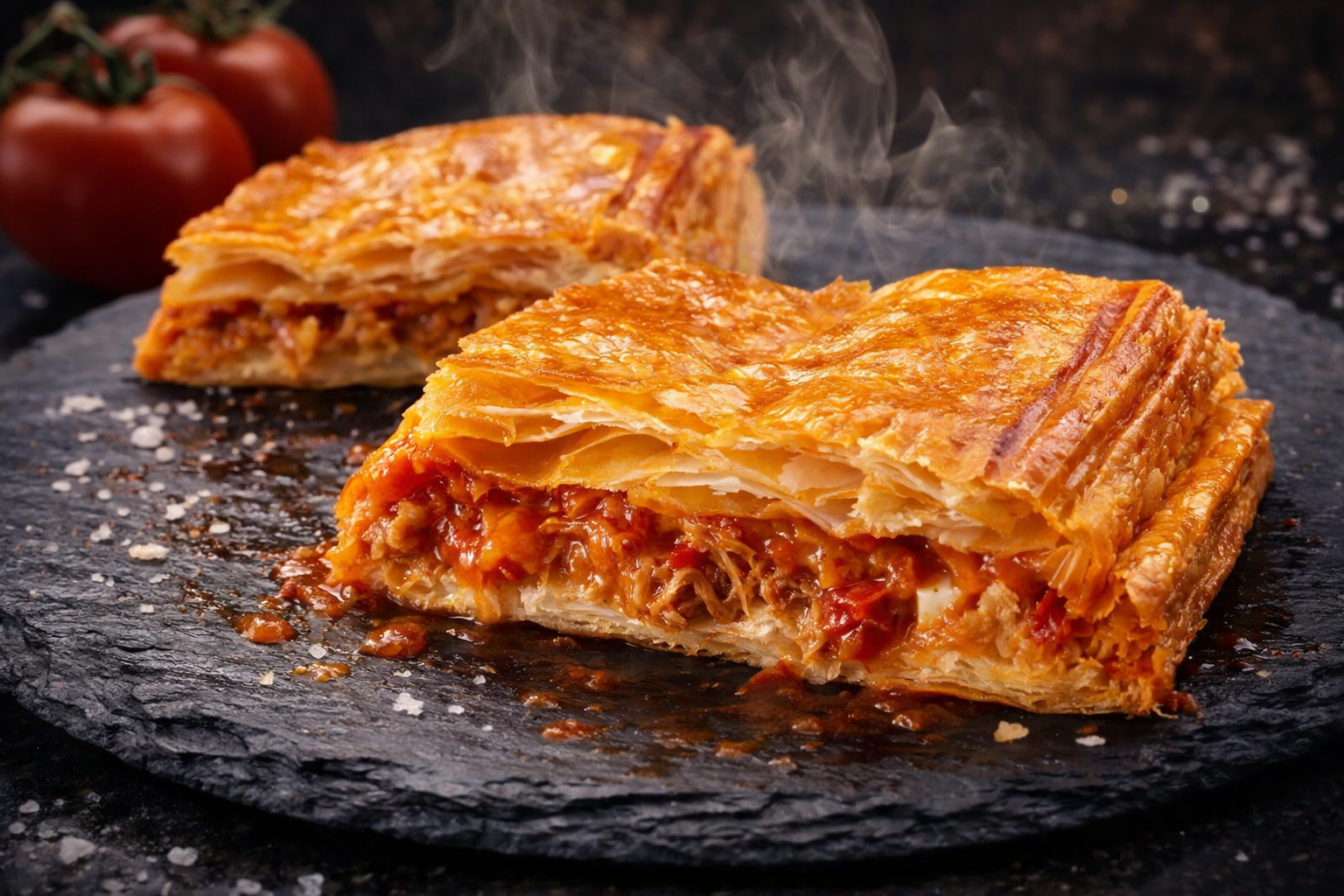 Empanada de atún con masa de hojaldre casera 2 Empanada de atún con hojaldre casero